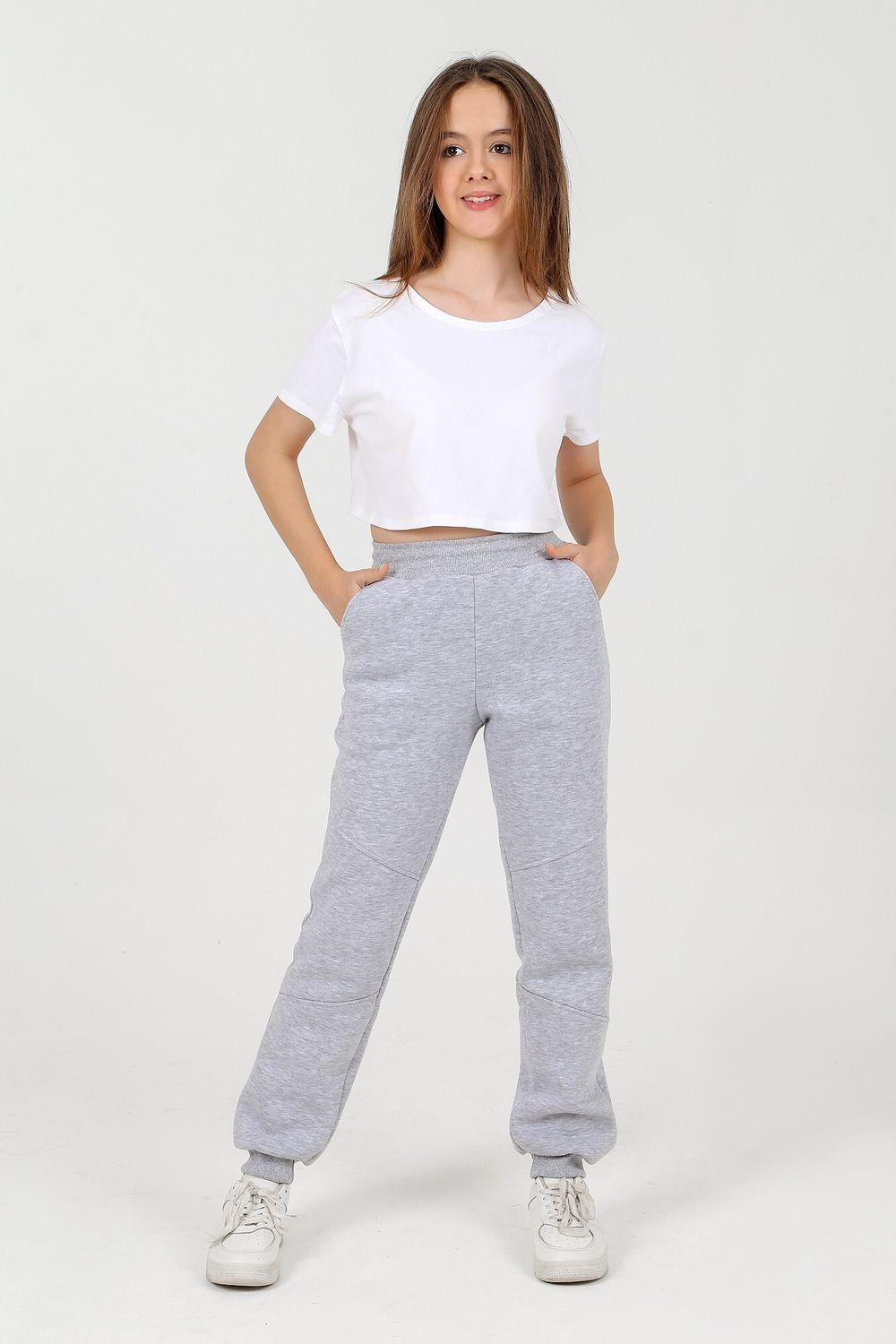 Брюки для девочки Север-1 Виотекс СЕРЫЙ МЕЛАНЖ