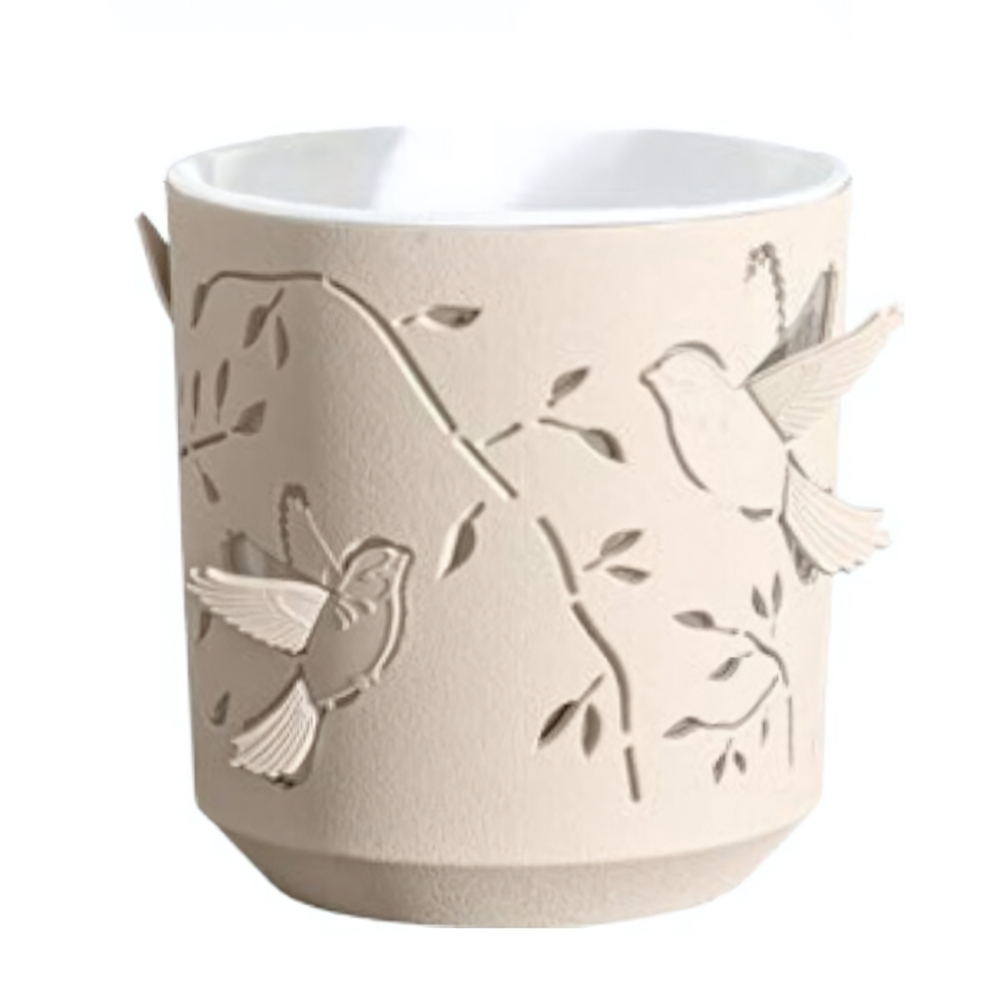 Кашпо "Колибри" (1,25л) Цв. Пудра/Белый