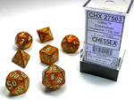 Chessex 7-dice set Glitter Gold / Silver