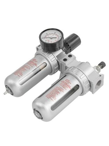 Блок подготовки воздуха 1/2''(фильтр-регулятор+лубрикатор)(10Мк, 1200 л/мин, 0-10bar,раб. температура 5°-60°) FORCEKRAFT FK-AFRL804