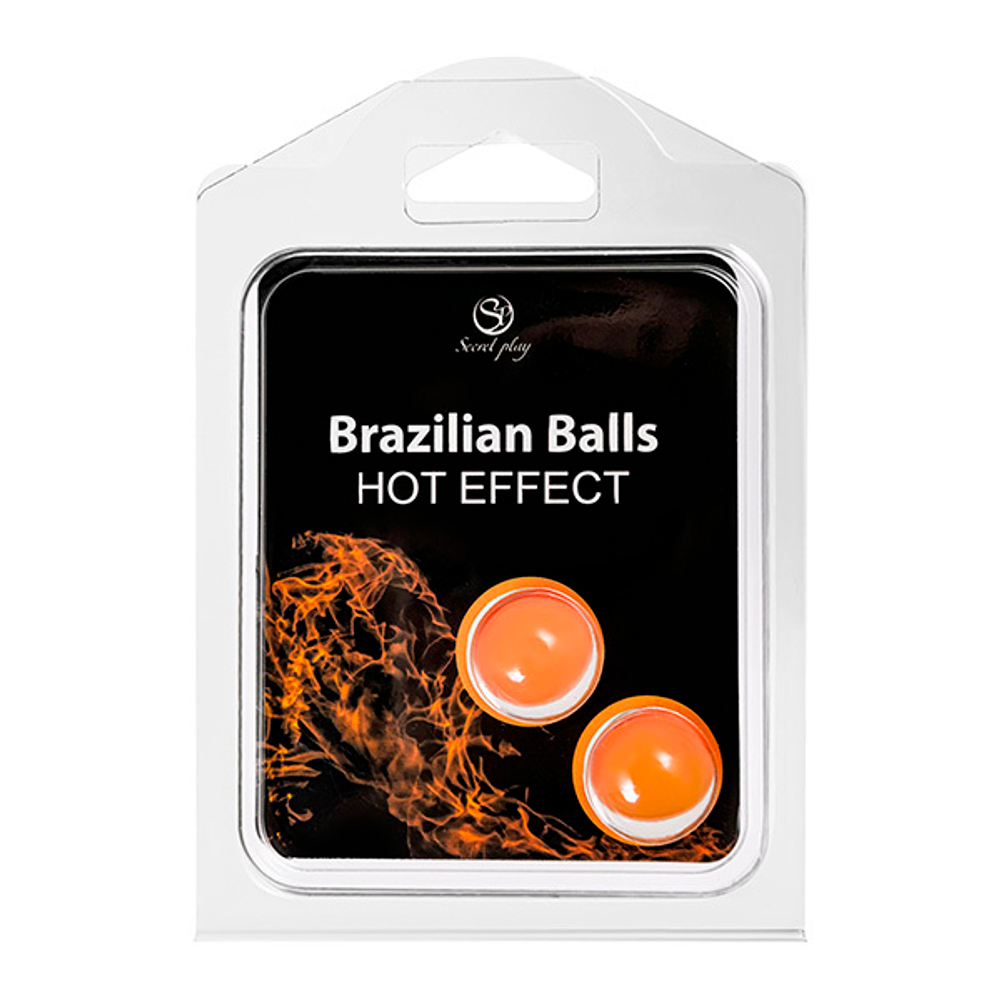 Набор из 2 шариков с массажным маслом с разогревающим эффектом Secret Play Brazilian Balls