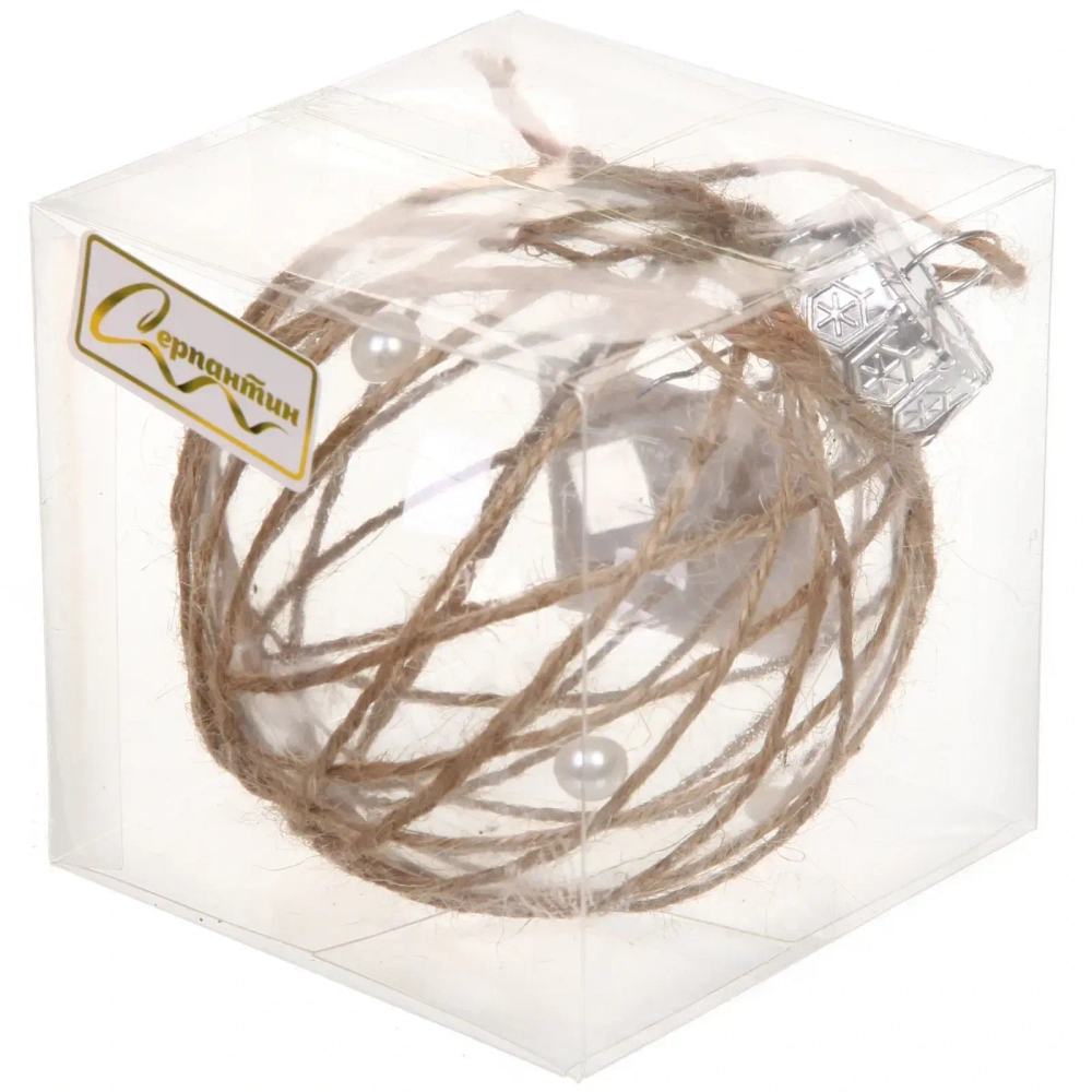 Новогодний шар «Лесное очарование» 8 см, Бежевый