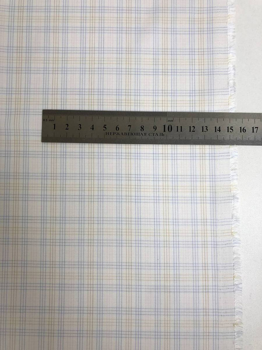 Коттон сорочка принт клетка, белый/голубой/желтый NB#85