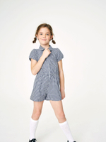 Комбинезон школьный на молнии для девочки Next 538-221, Темно-синий, Белый