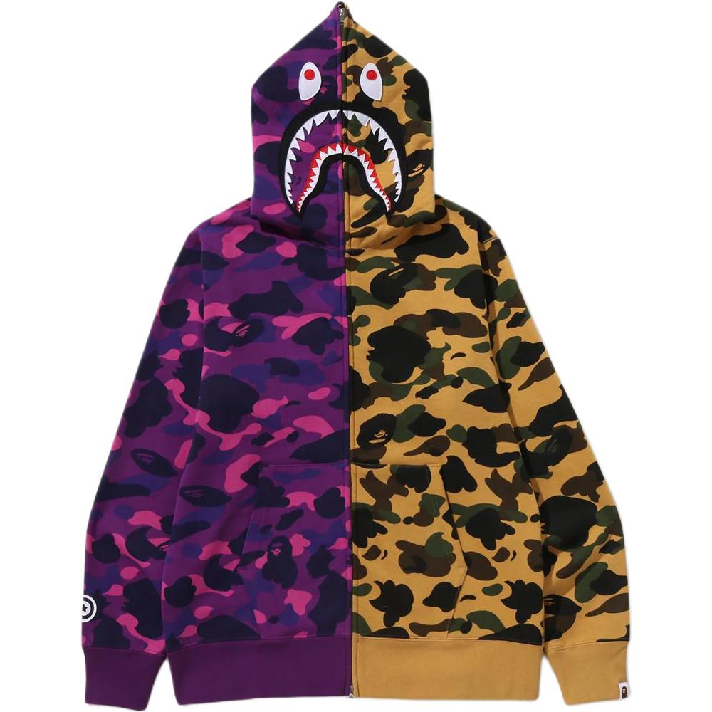 A Bathing Ape Bathing Ape Sweatshirts Camouflage Cotton Moderate No Fleece Lined Zip Closure 1m30 115 005 фиолетовый