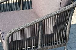 "Канны" лаунж-зона 5-местная плетеная из роупа (веревки), цвет темно-серый