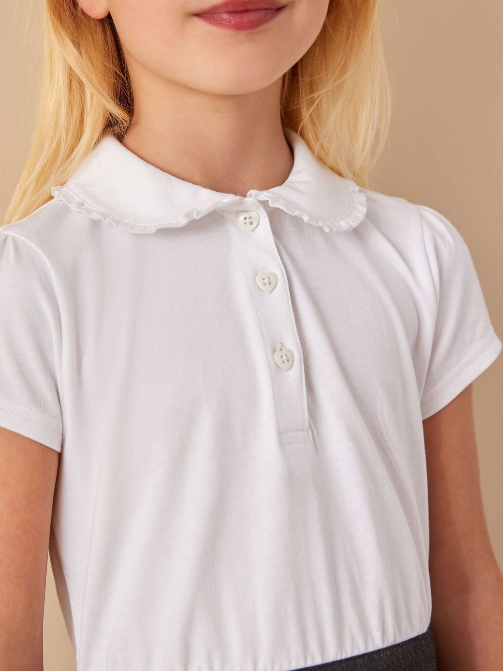 Платье школьное для девочки Next 489-230, Белый, Темно-серый