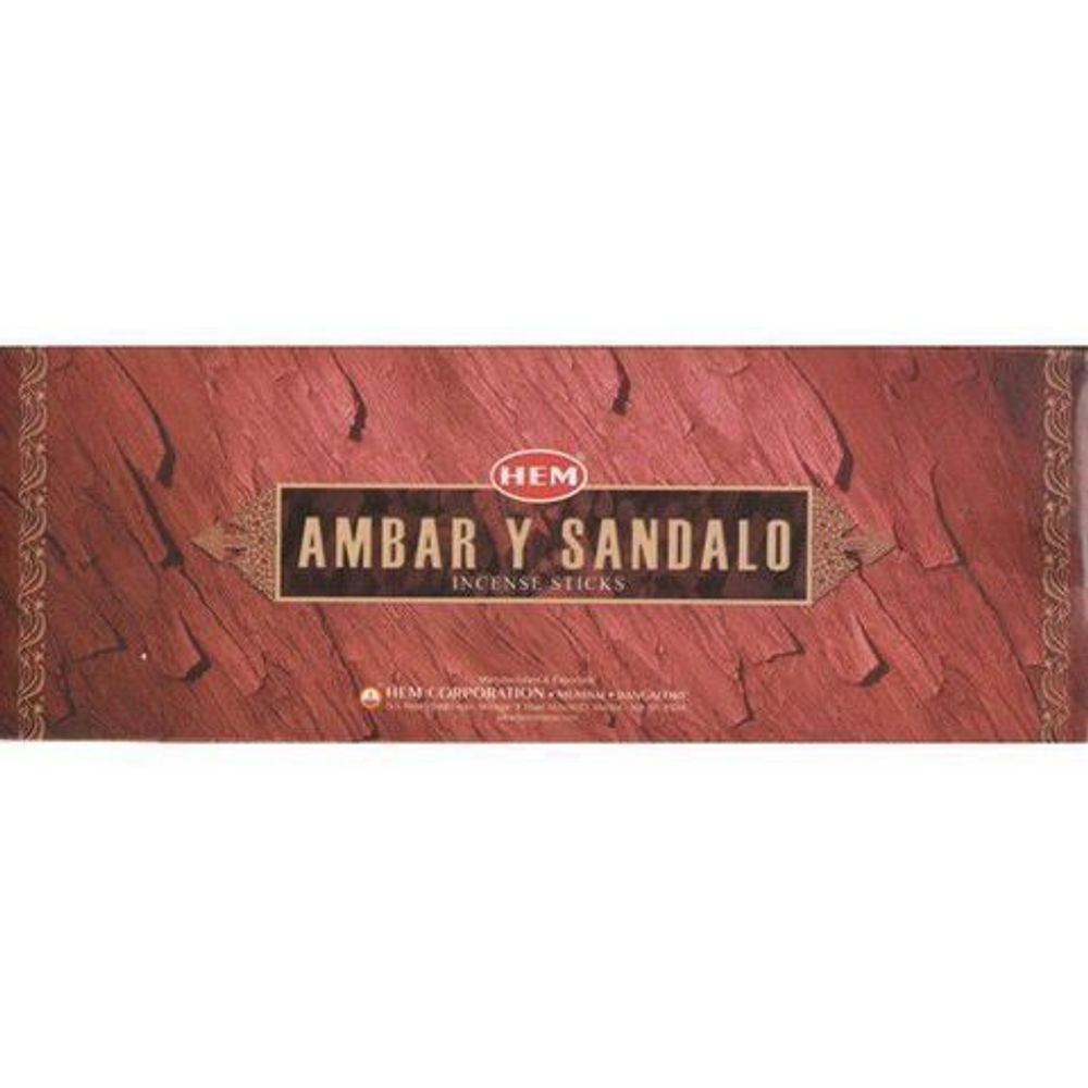 HEM Amber Sandal шестигранник Благовоние Амбер Сандал