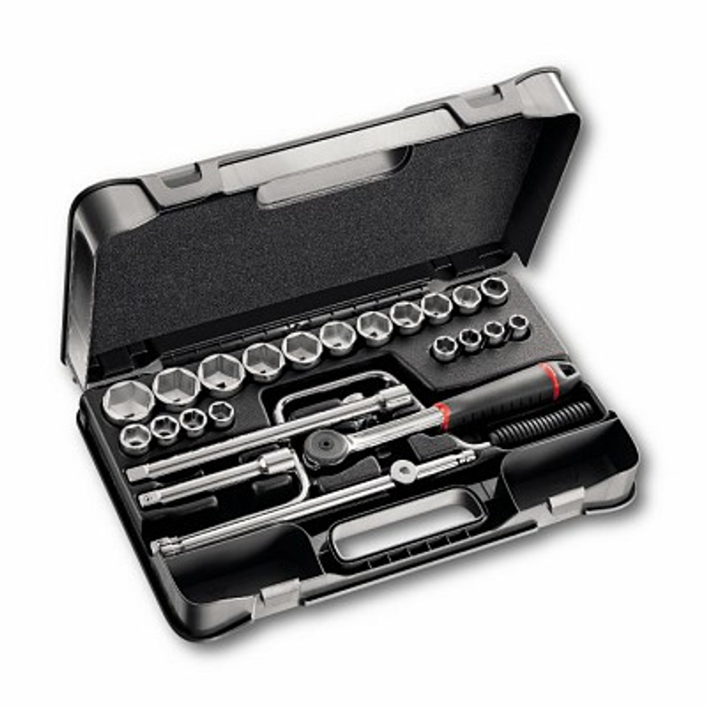 607 1/2 EA Набор головок и аксессуаров 1/2" в пластиковом кейсе, 30 предметов, USAG (Италия)