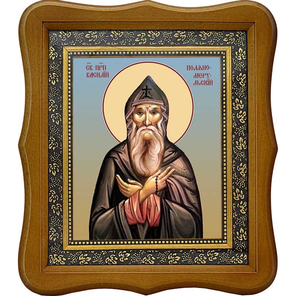 Василий Поляномерульский (Пояна-Мэрулуйский) преподобный. Икона на холсте.
