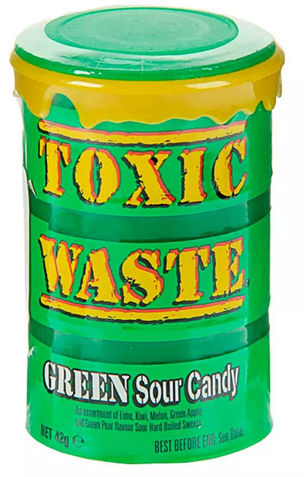 Кислые леденцы Toxic Waste Green Sour Candy (зеленая бочка), 42 г