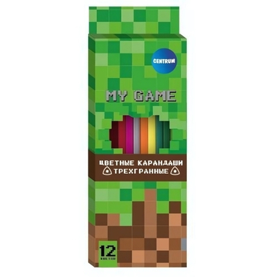 Карандаши 12цв. пласт., трехгранный корпус (Центрум)