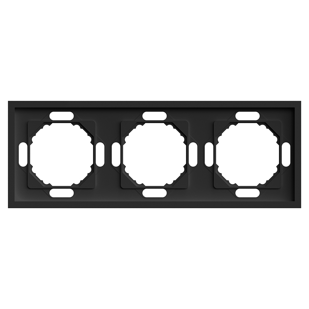 Рамка STEKKER, PFR00-5003-05 3-местная, серия Эмили, черный уголь, soft touch 49860