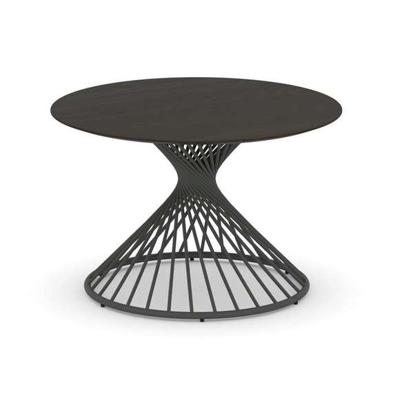 Oak Стол переговорный круглый D=1200мм PR.C.SPRG-003.M Дуб Темный/Металл Антрацит 1200*1200*750