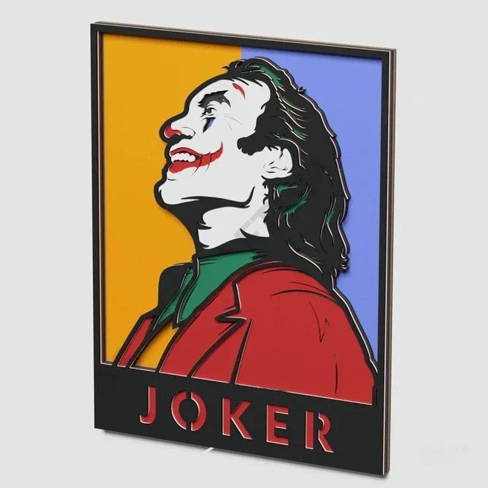 3D Картина по номерам из дерева Джокер (Хоакин Феникс), 38x50 см