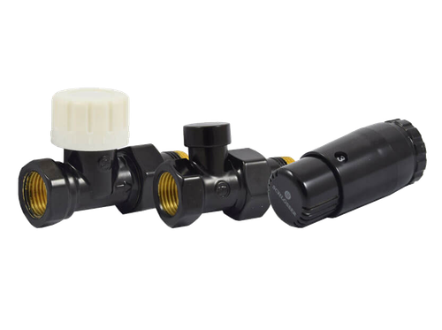 Комплект подключения прямой STANDARD MINI 1/2&amp;quot; (Ral 9005) с термоголовкой MINI DIAMANT М30х1,5