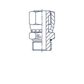 Штуцер FH D16 ORFS 1 - BSP 1/2 (обжатая гайка)