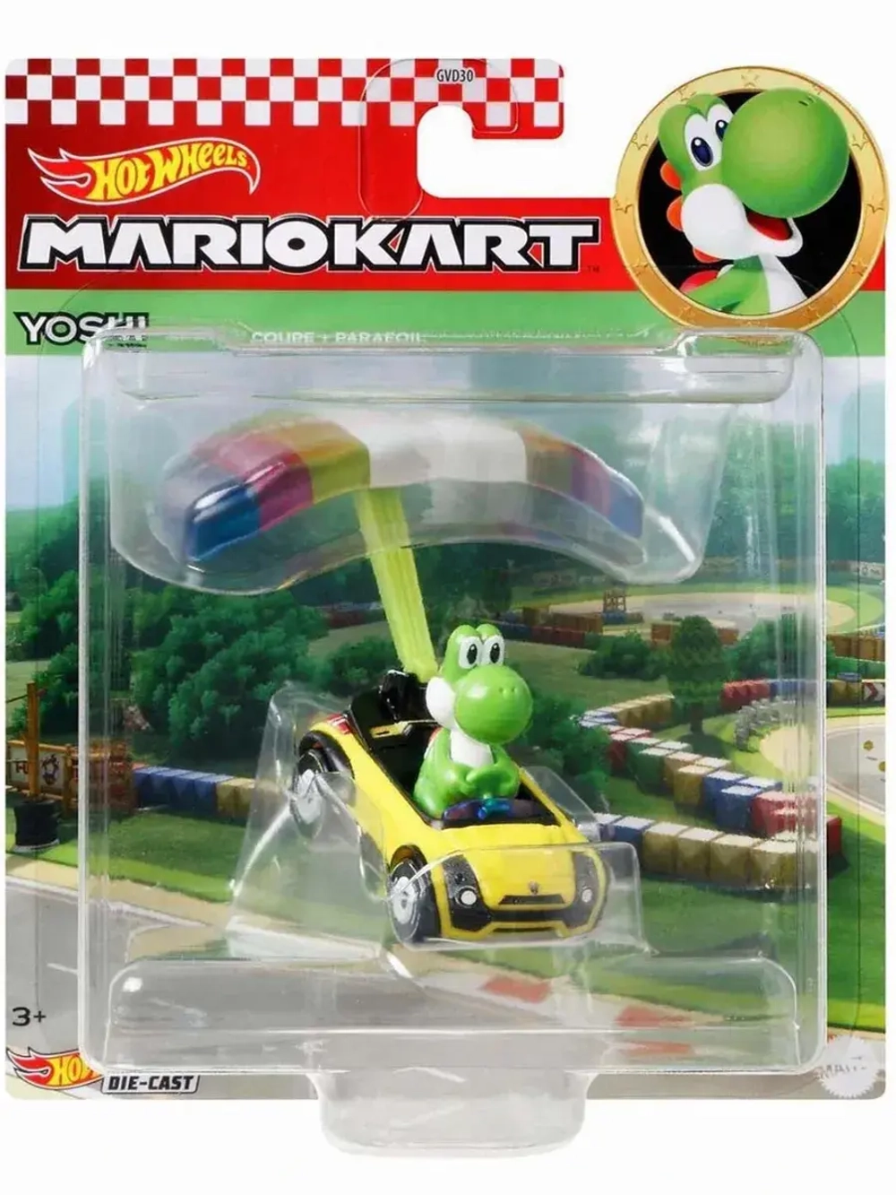Машинка MarioKart Хот Вилс Yoshi GVD30 GVD32