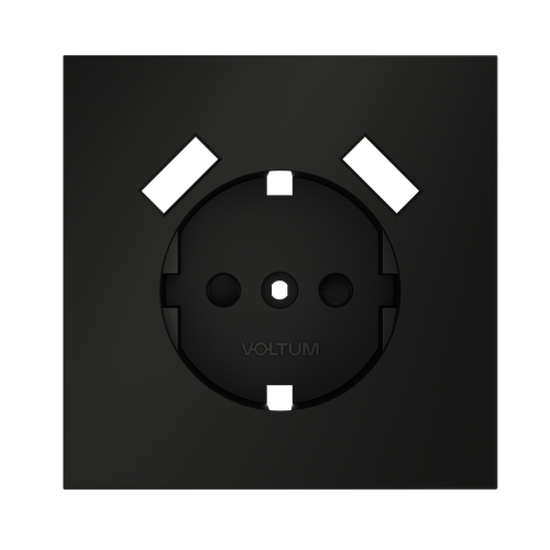 Накладка для розетки с заземлением и защитными шторками, с USB A+A, S70 (черный матовый)