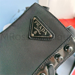 Женские ботинки Prada лакированные в черном цвете