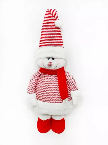 Игрушка Снеговик телескопический 80-130 см., красный, Christmas DeLuxe (89313)