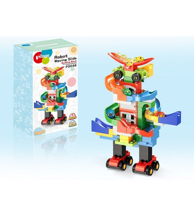 Конструктор Pilage Веселый робот (115 деталей), лабиринт с шариками