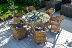 "Эспрессо–150 R" обеденная группа плетеная, цвет соломенный