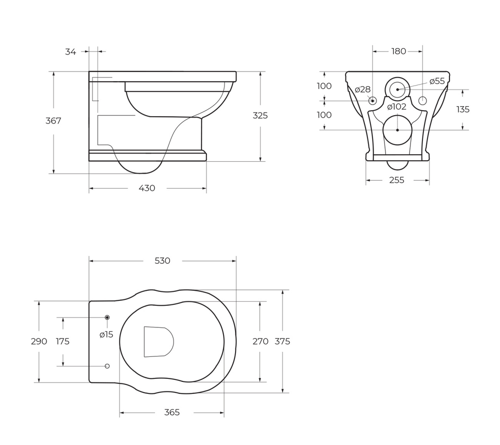Унитаз подвесной безободковый с сиденьем BelBagno BOHEME BB115CH/BB115SC