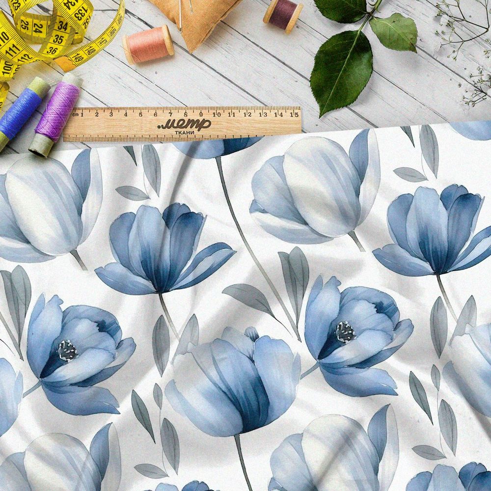 Ткань Ниагара Софт пастельные тюльпаны