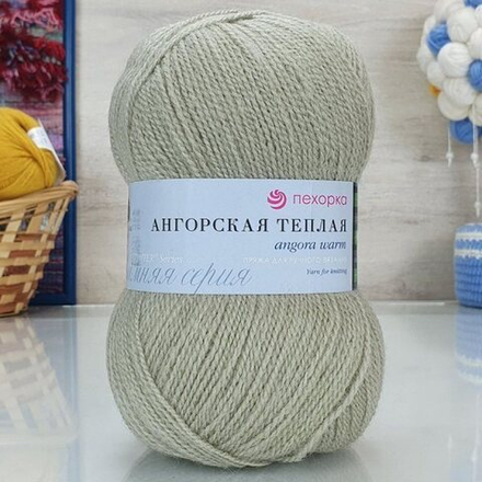 Ангорская теплая пряжа Пехорка 40%шерсть 60%акрил 5х100г/480м (43 Суровый лен)