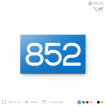 Номер на дверь 852, табличка на дверь для офиса, квартиры, кабинета, аудитории, склада, голубая 120х70 мм, Айдентика Технолоджи