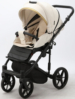 Детская коляска Adamex Rimini 2 в 1 RI17-LUX МОЛОЧН+МОЛОЧН.КОЖА+ЗОЛОТО.ОТДЕЛКА