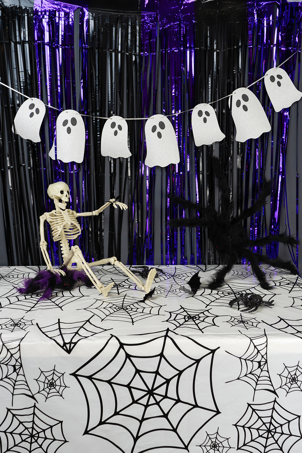 Занавес Дождик Черный/Фиолетовый, Металлик, 100*200 см