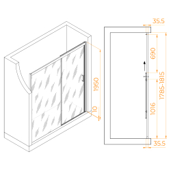 Душевая дверь RGW PA-017B (Матовое-Сатинат, 1800)