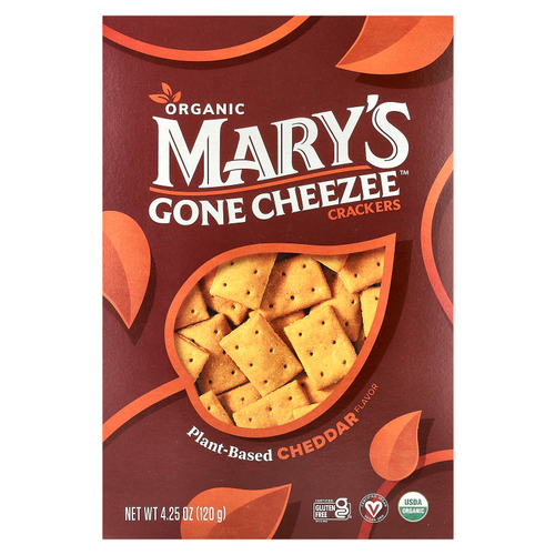 Mary's Gone Crackers, Органические крекеры Mary's Gone Cheezee ™, чеддер, 120 г (4,25 унции)