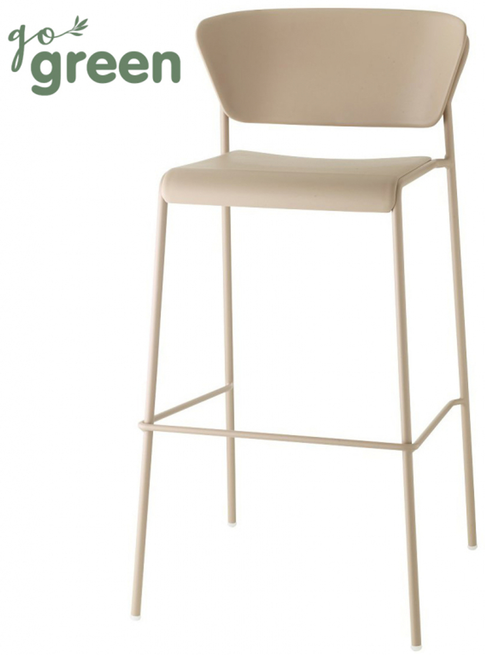 Стул пластиковый барный Scab Design Lisa Technopolymer Go Green, тортора