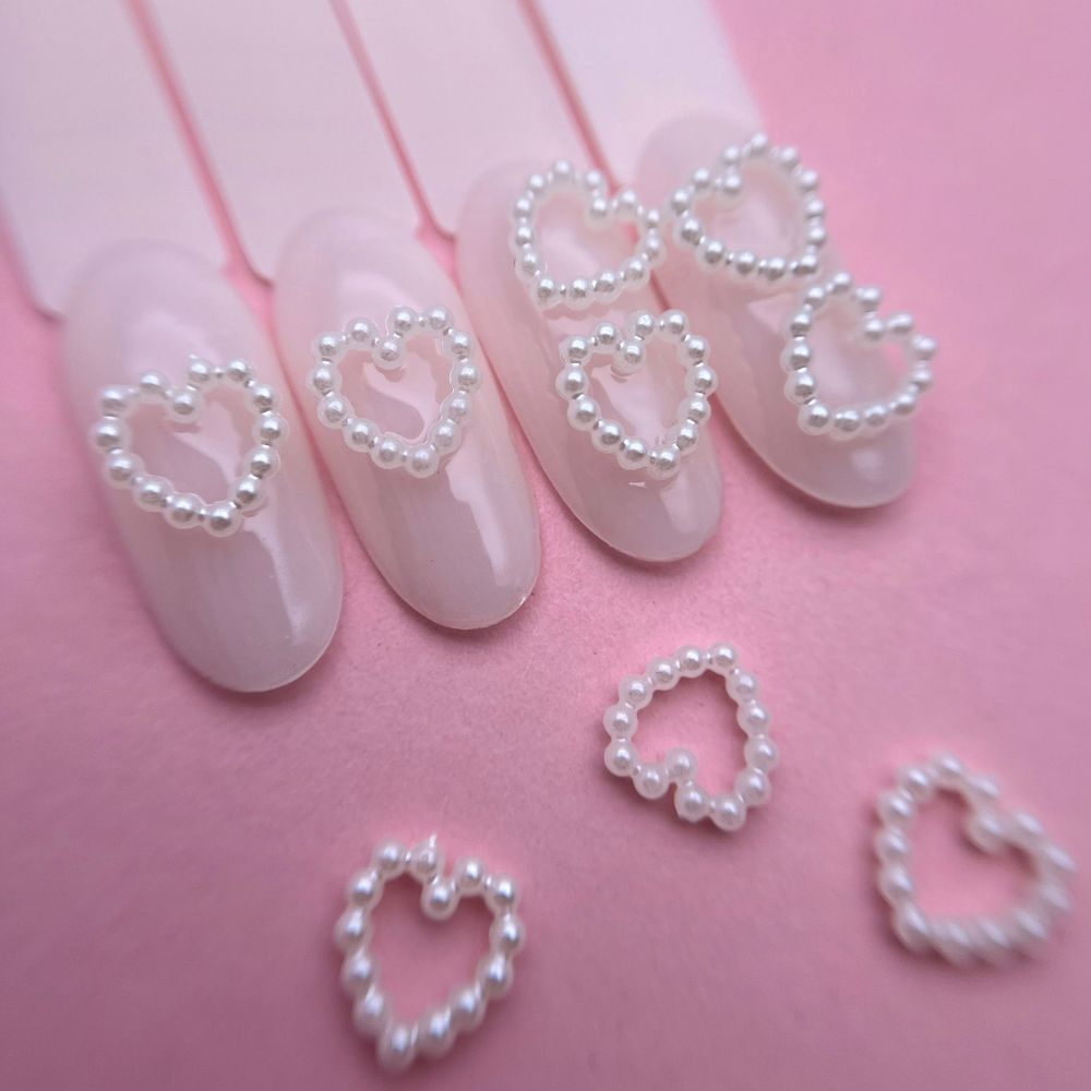 1831 Фигурки объёмные "Жемчуг сердечки" 10 шт