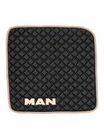 Ковры MAN TGX с 1-м ящиком (автомат) (экокожа, черный, бежевый кант, бежевая вышивка)