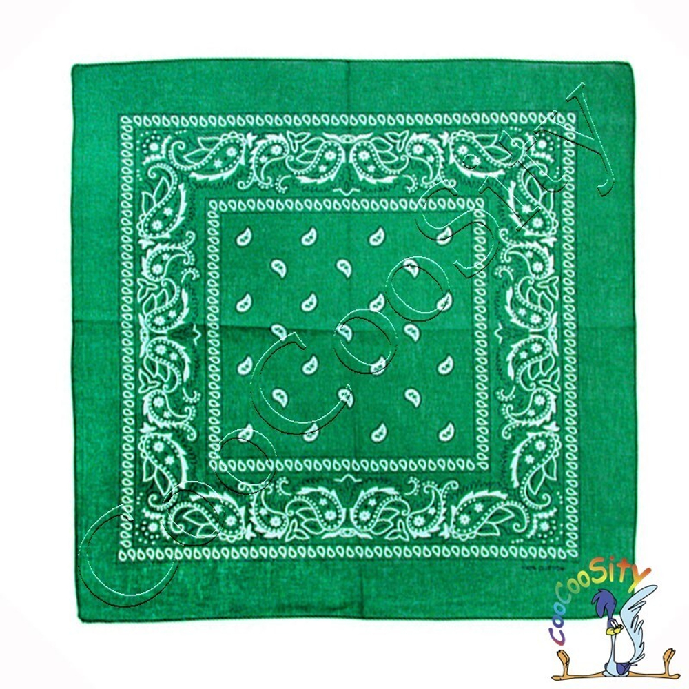 платок-бандана Ковбой, бирюзово-зеленый, 55х55 см