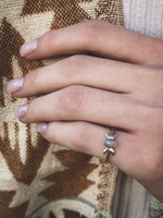 Кольцо, серебро/лунный камень