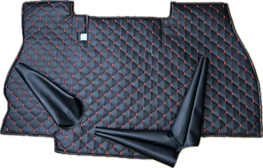 Коврик под рычаги КПП УАЗ 452, 3303 (красная нить Рубин)