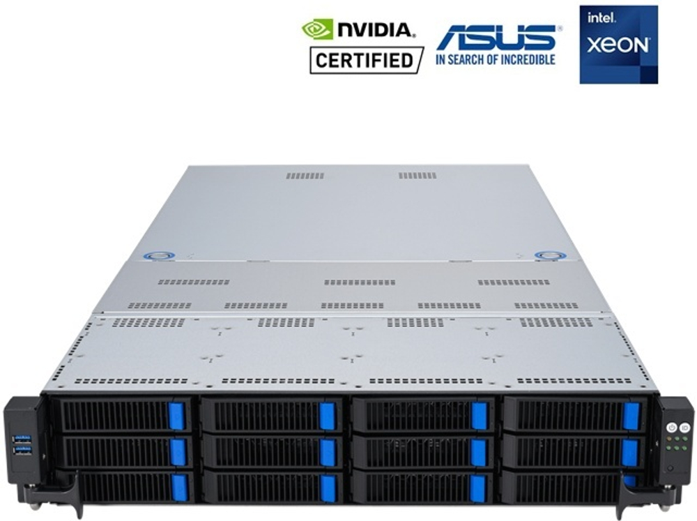 RS720-E11-RS12U Серверная платформа ASUS RS720-E11-RS12U 2U (2x Socket Intel 4677, C741, 32x DDR5 480MHz, 8 x 3.5'' SATA/SAS/NVMe HotSwap, 4 x 3.5'' SATA/SAS HotSwap, 2 x 2.5 NVMe HotSwap (opt. rear), 3 x PCI-E x16 or 6 x PCI-e x8, 2 x PCI-E x16 (FHHL#43;LP) 1 x OCP 3.0 PCI-E x16, 2x M.2 M-Key, Opt. 2 x 10GbE Intel X710-AT2 or 4 x 1GbE intel I350-AM4, AST2600, R2600W 1#43;1) P/N: 90SF01Z1-M00180 / 90SF01Z1-M00270