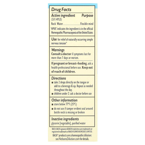 Bach, Original Flower Remedies, каменная вода, 10 мл (0,35 жидк. унции)