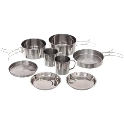 Набор посуды походной 8предметов (2ковша, сковорода 15,5*3см, 3тарелки,2кружки)