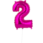 Шар фольгированный Цифра 2 41 см (Розовый)