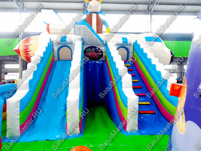 Коммерческий батут "Космические зверята" 14*7*6 м