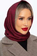 Косынка с отворотом (бордовая клетка) КО23-23М LT Collection