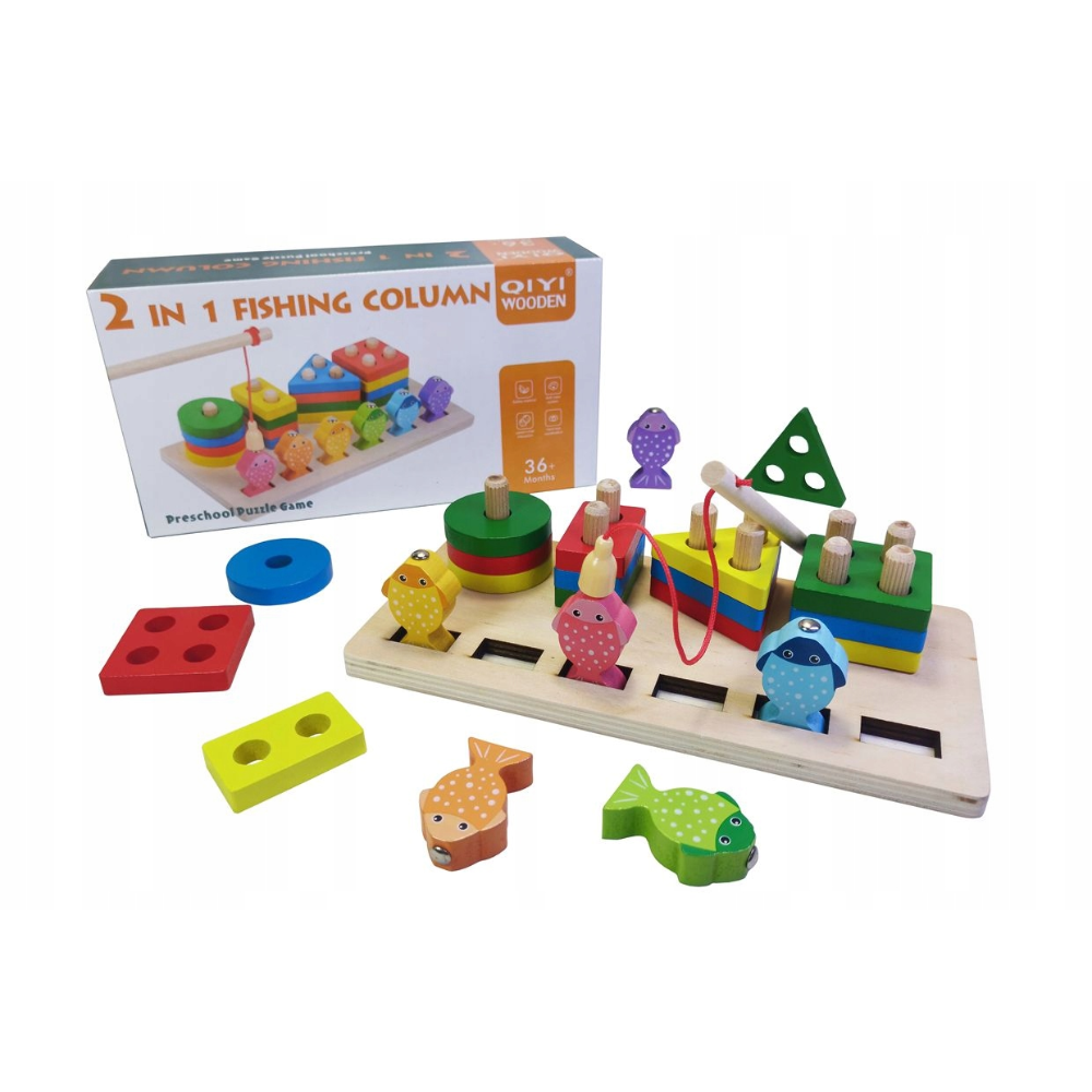 Магнитная доска Рыбалка деревянная 2в1