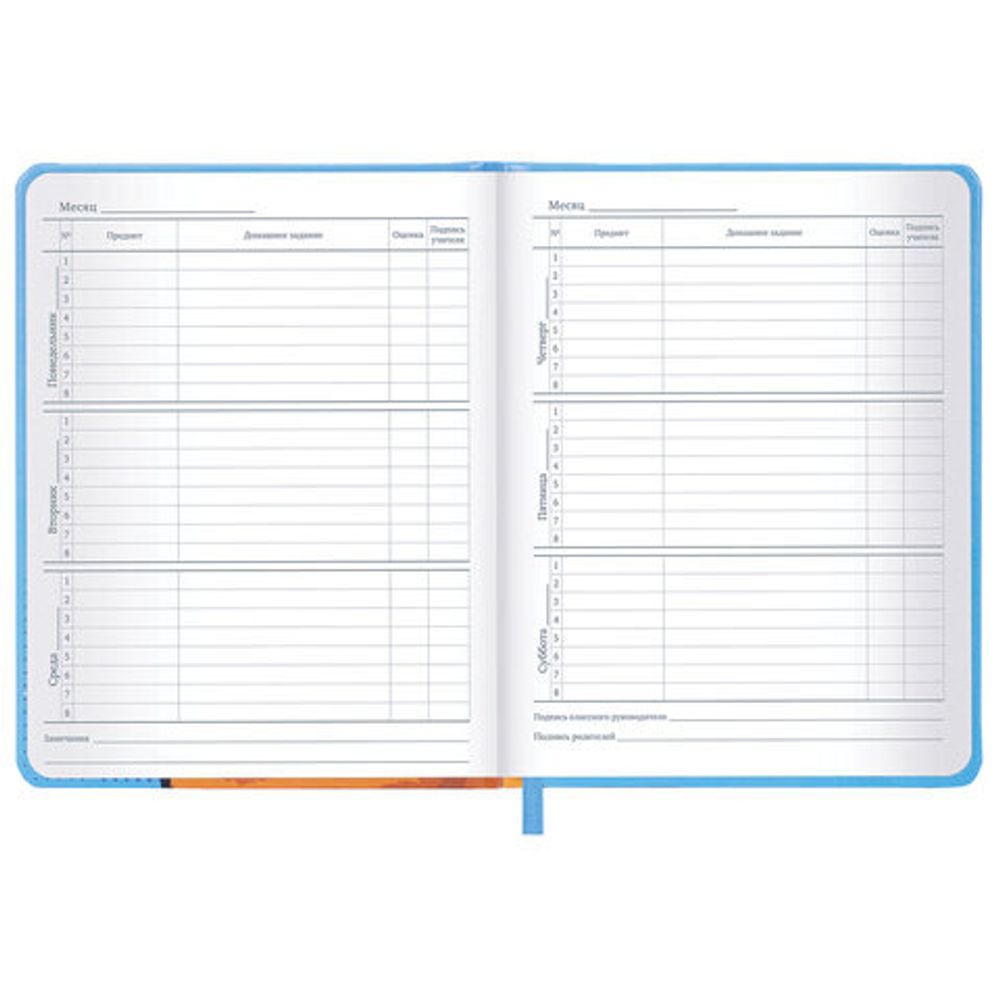 Дневник 1-11 класс 48 л., кожзам (твердая), печать, резинка, конверт, BRAUBERG, "Опять в школу", 107231