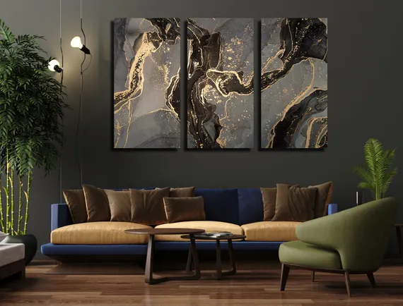 Модульная картина "Флюид арт"